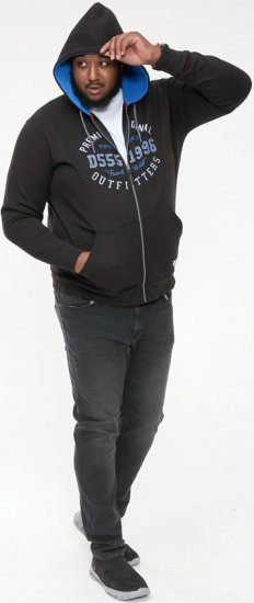 D555 LINGARD Full Zip Hoody With Original Chest Print Black - Mikiny & mikiny s kapucí - Mikiny & Mikiny s kapucí 2XL-12XL
