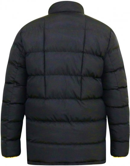 D555 CRISTIANO Puffer Jacket With Binding On Cuffs And Embroidery Badge On Sleeve Black - Bundy - Bundy Nadměrné Velikosti - 2XL-8XL