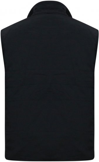 D555 FELIPE Zip Through Padded Gilet With Contrast Colour Lining And Rubber Badge Black - Bundy - Bundy Nadměrné Velikosti - 2XL-8XL