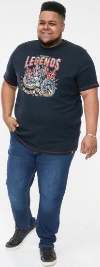 D555 JAGGER Legends Motor Bike Printed Crew Neck T-Shirt Navy - Trička - Trička nadměrné velikosti - 2XL-14XL