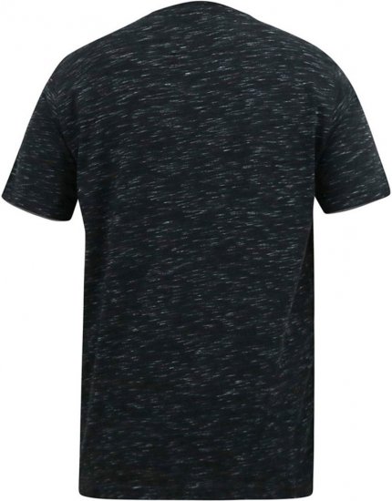 D555 ORSTON Reno Fabric Crew Neck T-Shirt With Chest Embroidery Black Reno - Trička - Trička nadměrné velikosti - 2XL-14XL