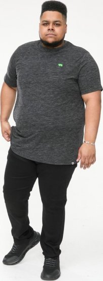 D555 ORSTON Reno Fabric Crew Neck T-Shirt With Chest Embroidery Black Reno - Trička - Trička nadměrné velikosti - 2XL-14XL