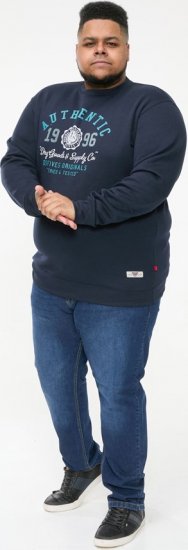 D555 KEYWORTH Authentic Printed Crew Neck Sweatshirt Navy - Mikiny & mikiny s kapucí - Mikiny & Mikiny s kapucí 2XL-12XL