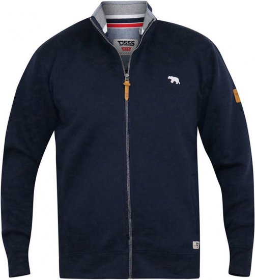D555 NASHUA Zip Through Sweatshirt In Fleece Navy - Mikiny & mikiny s kapucí - Mikiny & Mikiny s kapucí 2XL-12XL