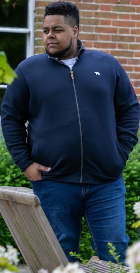 D555 NASHUA Zip Through Sweatshirt In Fleece Navy - Mikiny & mikiny s kapucí - Mikiny & Mikiny s kapucí 2XL-12XL