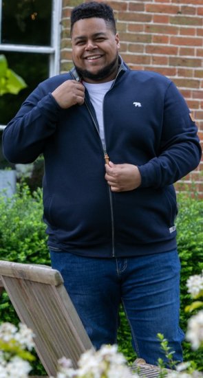 D555 NASHUA Zip Through Sweatshirt In Fleece Navy - Mikiny & mikiny s kapucí - Mikiny & Mikiny s kapucí 2XL-12XL
