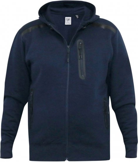 D555 GABRIEL Couture Zip Through Hoody With Reversible Zips Navy - Mikiny & mikiny s kapucí - Mikiny & Mikiny s kapucí 2XL-12XL