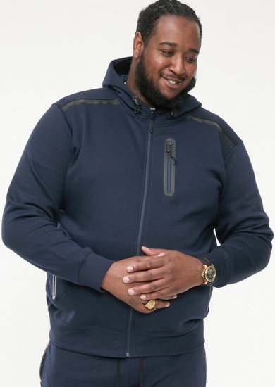 D555 GABRIEL Couture Zip Through Hoody With Reversible Zips Navy - Mikiny & mikiny s kapucí - Mikiny & Mikiny s kapucí 2XL-12XL