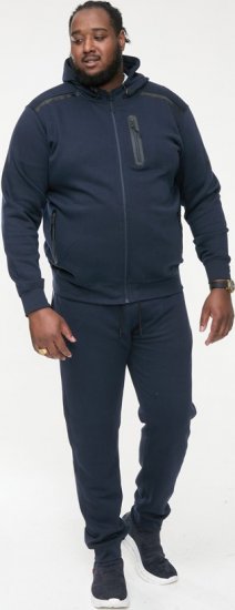 D555 GABRIEL Couture Zip Through Hoody With Reversible Zips Navy - Mikiny & mikiny s kapucí - Mikiny & Mikiny s kapucí 2XL-12XL