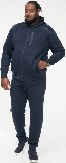 D555 GABRIEL Couture Zip Through Hoody With Reversible Zips Navy - Mikiny & mikiny s kapucí - Mikiny & Mikiny s kapucí 2XL-12XL
