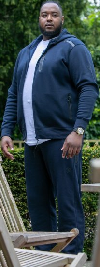 D555 GABRIEL Couture Zip Through Hoody With Reversible Zips Navy - Mikiny & mikiny s kapucí - Mikiny & Mikiny s kapucí 2XL-12XL