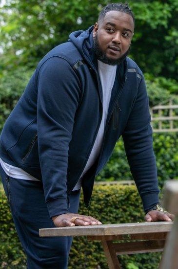 D555 GABRIEL Couture Zip Through Hoody With Reversible Zips Navy - Mikiny & mikiny s kapucí - Mikiny & Mikiny s kapucí 2XL-12XL