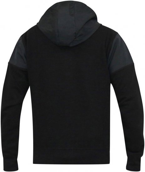 D555 DEAN Couture Zip Through Hoody With Woven Contrast Fabric Trim Black - Mikiny & mikiny s kapucí - Mikiny & Mikiny s kapucí 2XL-12XL