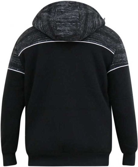 D555 HENNESSEY Zip Through Hoody With Sherpa Lining Black - Mikiny & mikiny s kapucí - Mikiny & Mikiny s kapucí 2XL-12XL