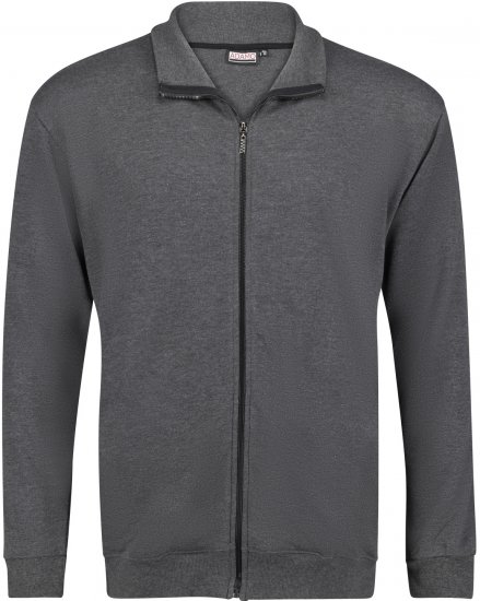 Adamo Athen Sweat Jacket with Full Zipper Charcoal - Mikiny & mikiny s kapucí - Mikiny & Mikiny s kapucí 2XL-12XL