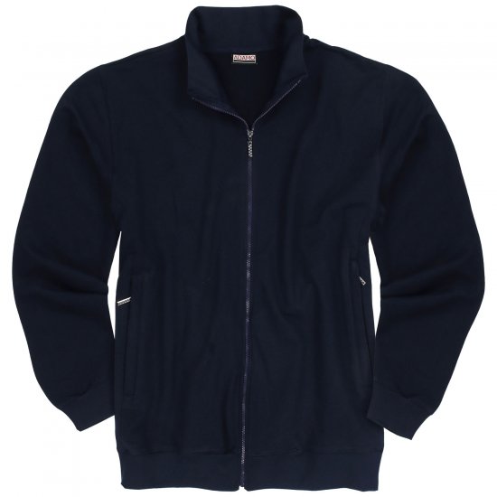 Adamo Athen Sweat Jacket with Full Zipper Navy - Mikiny & mikiny s kapucí - Mikiny & Mikiny s kapucí 2XL-12XL