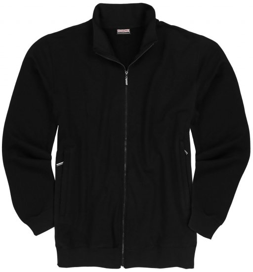 Adamo Athen Sweat Jacket with Full Zipper Black - Mikiny & mikiny s kapucí - Mikiny & Mikiny s kapucí 2XL-12XL