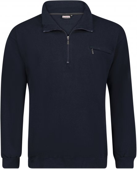 Adamo Athen Sweatshirt Half Zipper Navy - Mikiny & mikiny s kapucí - Mikiny & Mikiny s kapucí 2XL-12XL