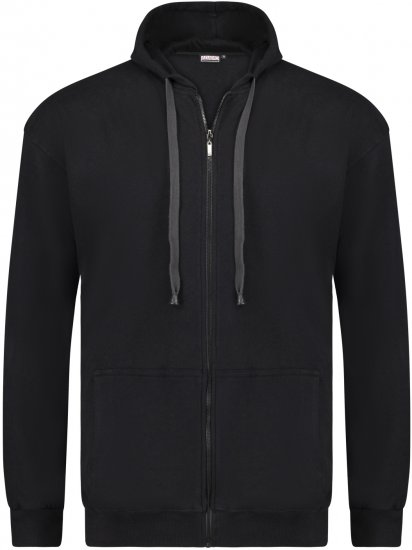 Adamo Athen Hoodie with Zipper Black - Mikiny & mikiny s kapucí - Mikiny & Mikiny s kapucí 2XL-12XL