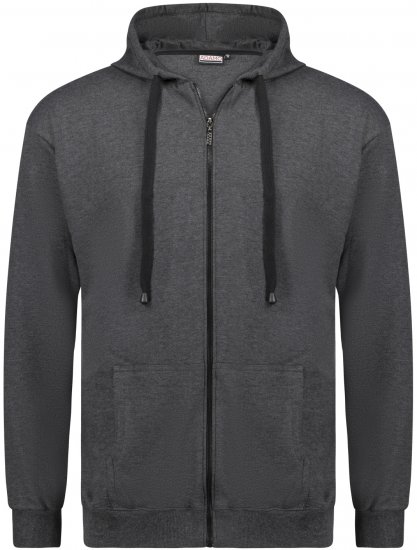 Adamo Athen Hoodie with Zipper Charcoal - Mikiny & mikiny s kapucí - Mikiny & Mikiny s kapucí 2XL-12XL