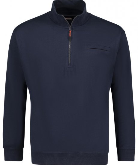 Adamo 159305 Mikina se stojáčkem a zipem Tmavě modrá - Mikiny & mikiny s kapucí - Mikiny & Mikiny s kapucí 2XL-12XL