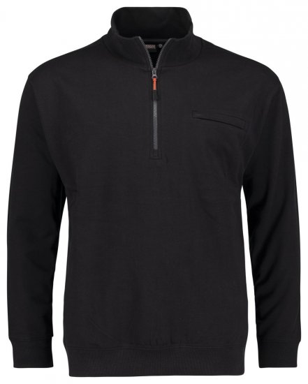 Adamo 159305 Mikina se stojáčkem a zipem Černá - Mikiny & mikiny s kapucí - Mikiny & Mikiny s kapucí 2XL-12XL