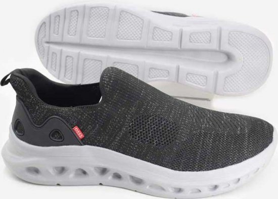 D555 Blyth 1 Kingsize Hands Free Shoes With Knitted Top Black - Pánská obuv 40-52 - 
