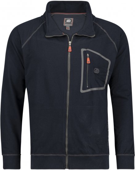Adamo Manuel Sweatshirt with Zipper Navy - Mikiny & mikiny s kapucí - Mikiny & Mikiny s kapucí 2XL-12XL