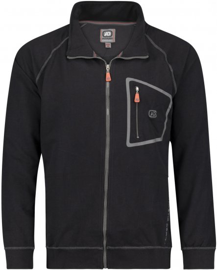 Adamo Manuel Sweatshirt with Zipper Black - Mikiny & mikiny s kapucí - Mikiny & Mikiny s kapucí 2XL-12XL