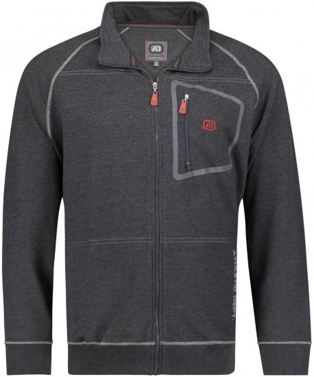 Adamo Manuel Sweatshirt with Zipper Charcoal - Mikiny & mikiny s kapucí - Mikiny & Mikiny s kapucí 2XL-12XL