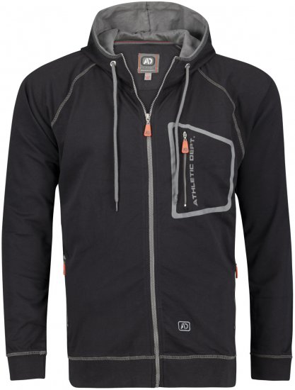 Adamo Michael Hoodie with Zipper Black - Mikiny & mikiny s kapucí - Mikiny & Mikiny s kapucí 2XL-12XL