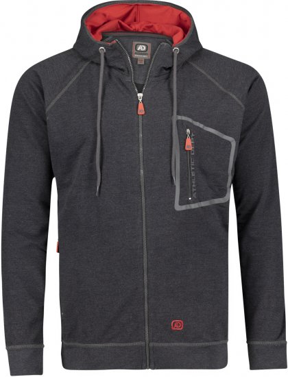 Adamo Michael Hoodie with Zipper Charcoal - Mikiny & mikiny s kapucí - Mikiny & Mikiny s kapucí 2XL-12XL