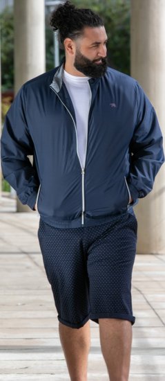 D555 Ealing Lightweight Zip Through Jacket With Zip Pockets Navy - Bundy - Bundy Nadměrné Velikosti - 2XL-8XL