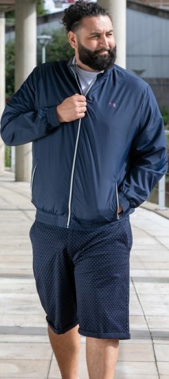 D555 Ealing Lightweight Zip Through Jacket With Zip Pockets Navy - Bundy - Bundy Nadměrné Velikosti - 2XL-8XL