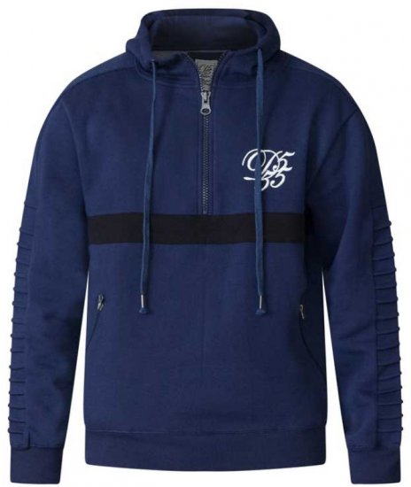 D555 Sergio Half Zip Hoodie Navy - Mikiny & mikiny s kapucí - Mikiny & Mikiny s kapucí 2XL-12XL