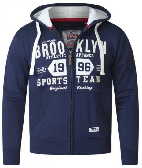 D555 Thurston Full Zip Hoodie Navy - Mikiny & mikiny s kapucí - Mikiny & Mikiny s kapucí 2XL-12XL