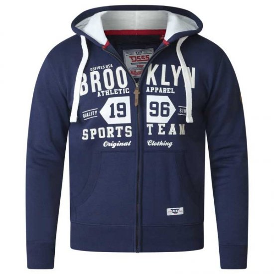 D555 Thurston Full Zip Hoodie Navy - Mikiny & mikiny s kapucí - Mikiny & Mikiny s kapucí 2XL-12XL