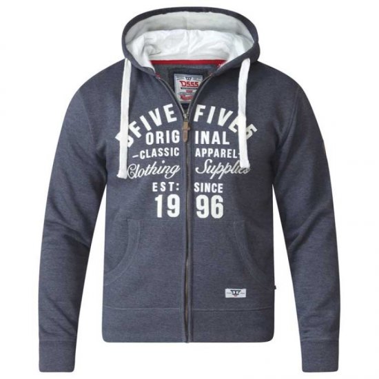 D555 Vadal Full Zip Hoodie Charcoal - Mikiny & mikiny s kapucí - Mikiny & Mikiny s kapucí 2XL-12XL