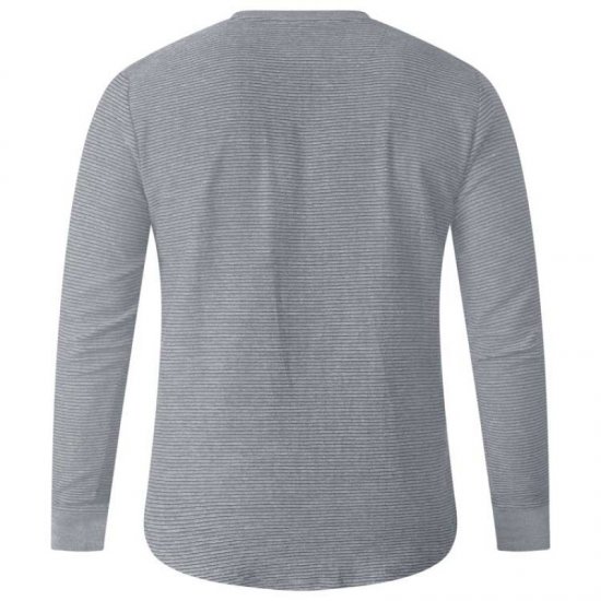 D555 Plato Long Sleeve T-shirt Grey - Trička - Trička nadměrné velikosti - 2XL-14XL