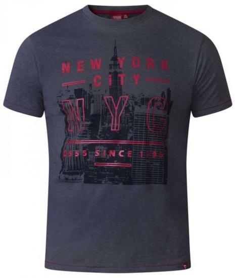 D555 Alex T-shirt Charcoal - Trička - Trička nadměrné velikosti - 2XL-14XL
