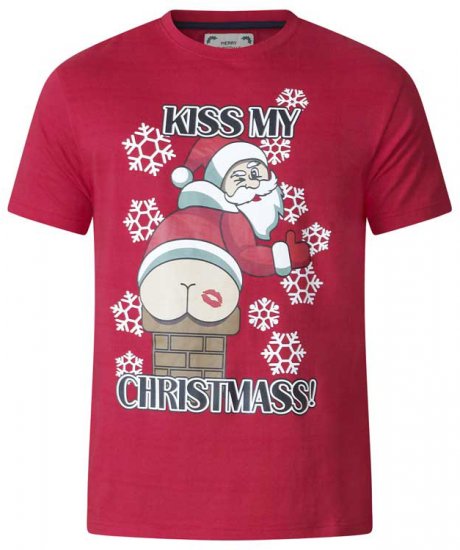 D555 Naughty X-mas T-shirt Red - Trička - Trička nadměrné velikosti - 2XL-14XL