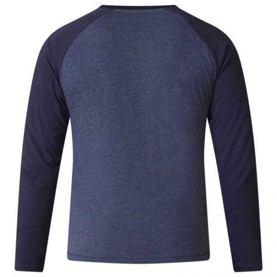 D555 Neill Long Sleeve T-shirt Navy - Trička - Trička nadměrné velikosti - 2XL-14XL