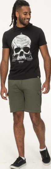 D555 Hucknall Skull Monochrome Printed Crew Neck T-shirt Washed Black - Trička - Trička nadměrné velikosti - 2XL-14XL