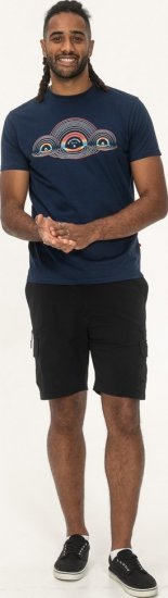 D555 Cheltenham Record With Reflection Printed T-shirt French Navy - Trička - Trička nadměrné velikosti - 2XL-14XL