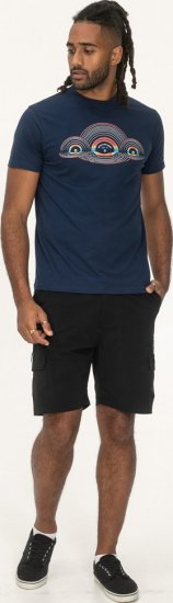 D555 Cheltenham Record With Reflection Printed T-shirt French Navy - Trička - Trička nadměrné velikosti - 2XL-14XL