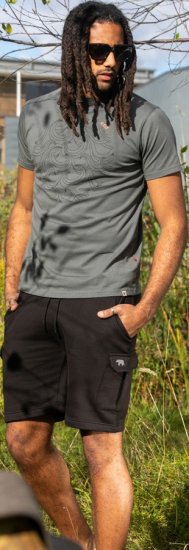 D555 Poole Circle Wave Printed Crew Neck T-shirt Khaki - Trička - Trička nadměrné velikosti - 2XL-14XL