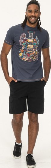 D555 Stockport Multi Coloured Guitar Printed T-Shirt Denim - Trička - Trička nadměrné velikosti - 2XL-14XL