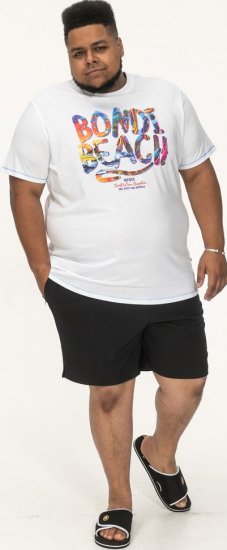 D555 SYDNEY Multi Coloured Bondi Beach Printed T-Shirt White - Trička - Trička nadměrné velikosti - 2XL-14XL