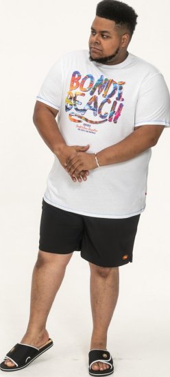 D555 SYDNEY Multi Coloured Bondi Beach Printed T-Shirt White - Trička - Trička nadměrné velikosti - 2XL-14XL