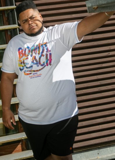 D555 SYDNEY Multi Coloured Bondi Beach Printed T-Shirt White - Trička - Trička nadměrné velikosti - 2XL-14XL